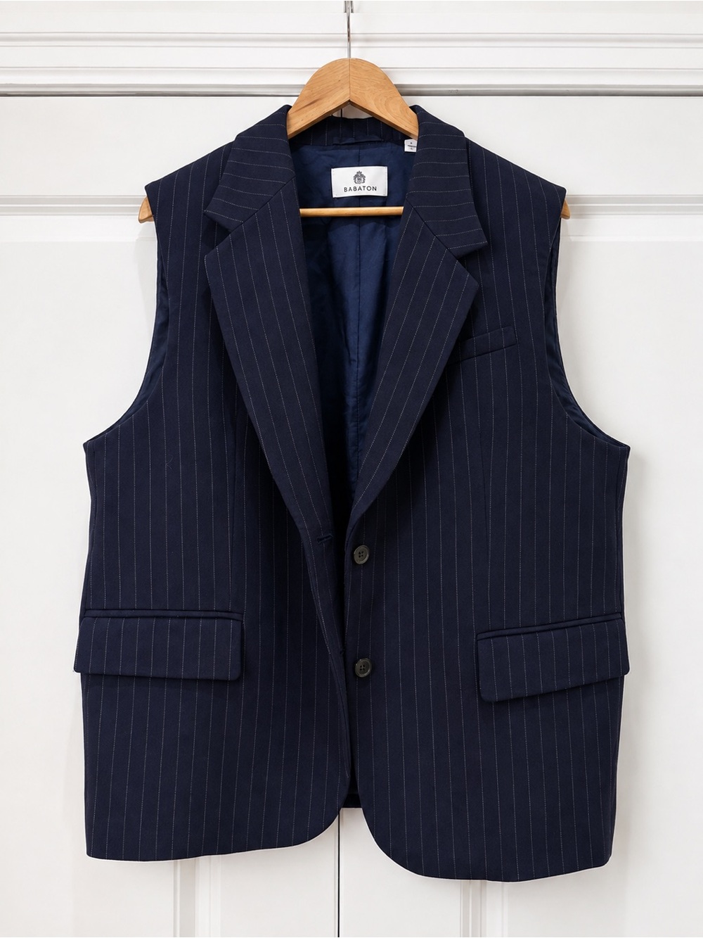 BABATON ARITZIA Takeover Vest Navy Pinstripe - Picture 4 of 4